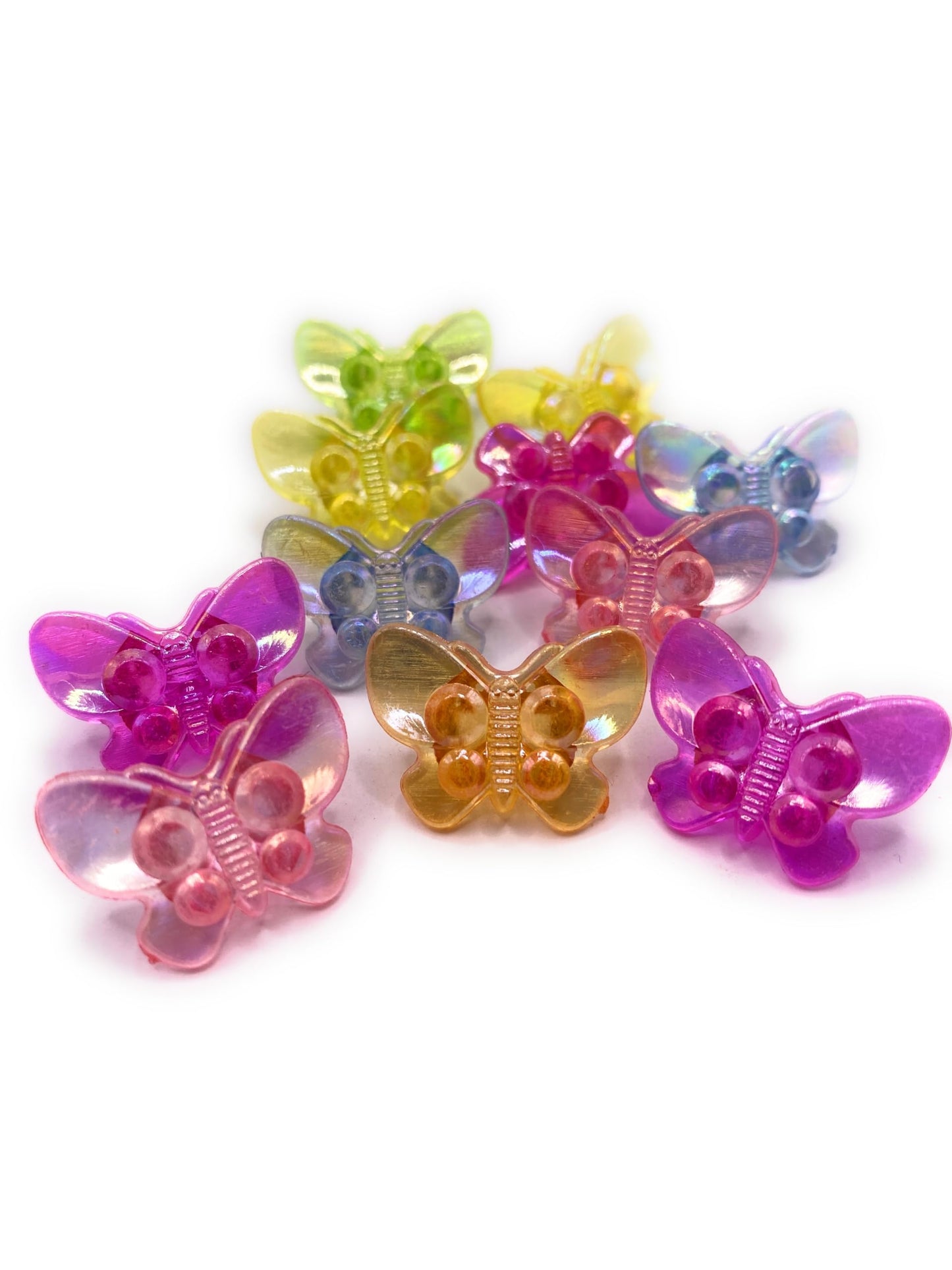 KnitForLess Transparent Colour Acrylic Butterfly Sewing Shank Buttons 21mm x 15mm Mixed Colours Knitting Cardigans