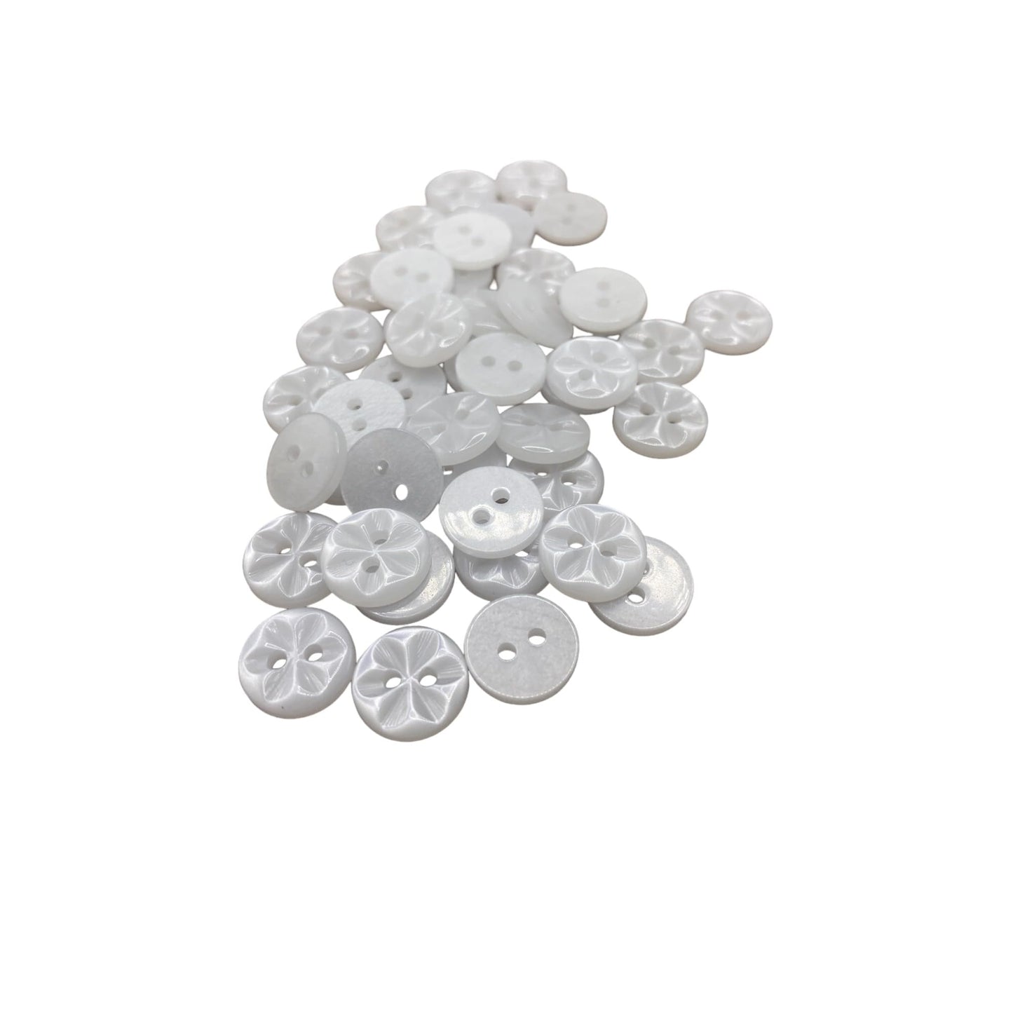 KnitForLess Star Flower Buttons 3 Sizes Pack of 10 Great for Handmade Knitting Baby Cardigan 01 White / 14mm