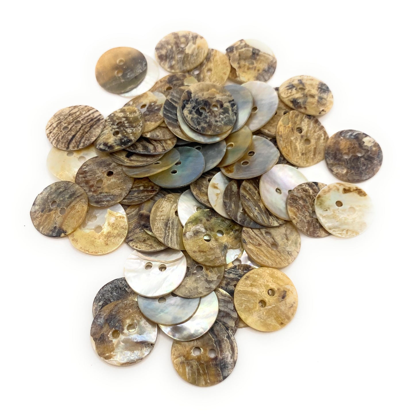 KnitForLess 20Pcs Mother of Pearl Shell Buttons 2 Hole Knitting Crafts Scrapbook 10/12/15/18/20mm