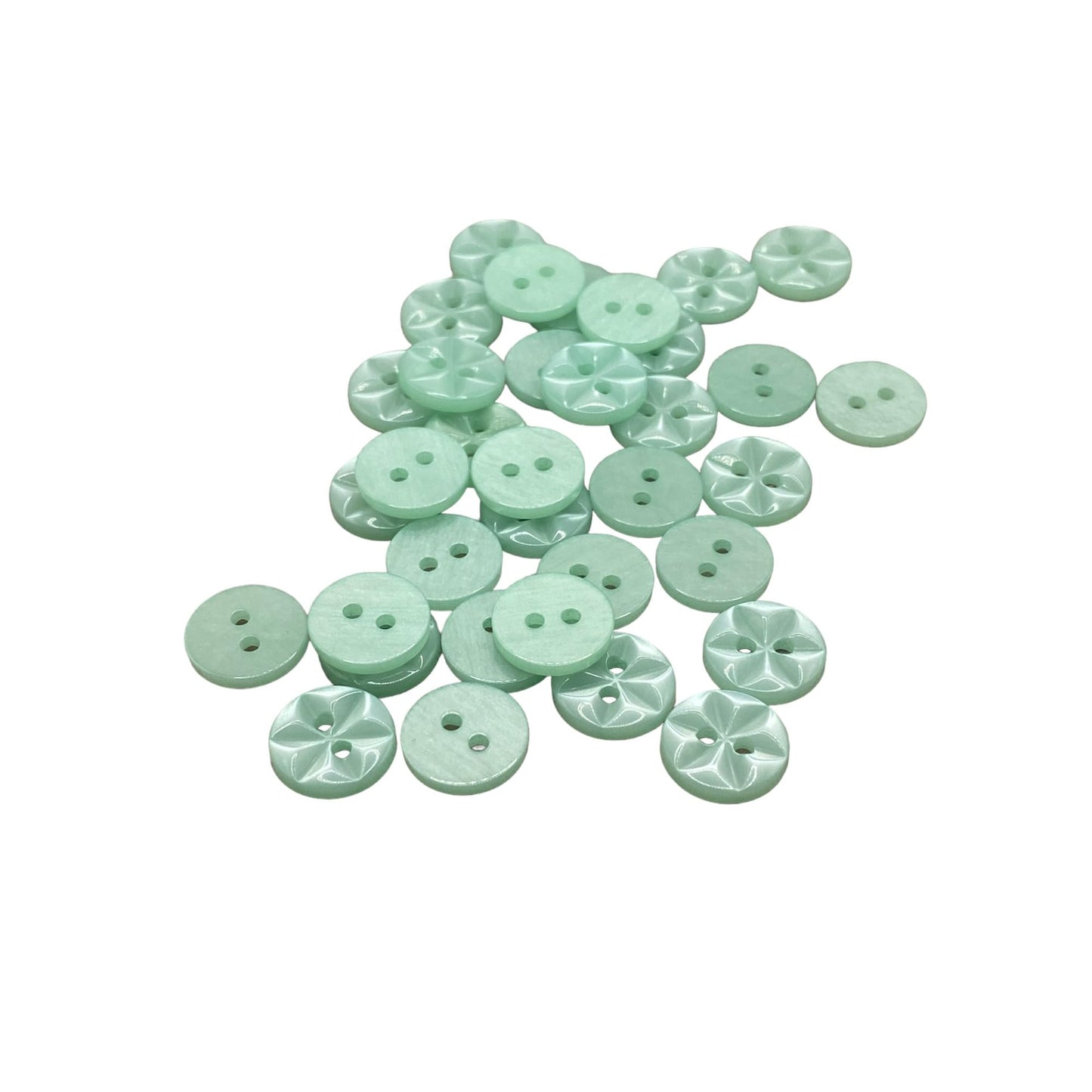 KnitForLess Star Flower Buttons 3 Sizes Pack of 10 Great for Handmade Knitting Baby Cardigan 36 Mint Green / 14mm