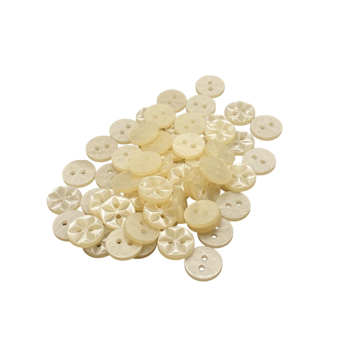 KnitForLess Star Flower Buttons 3 Sizes Pack of 10 Great for Handmade Knitting Baby Cardigan 08 Cream / 14mm