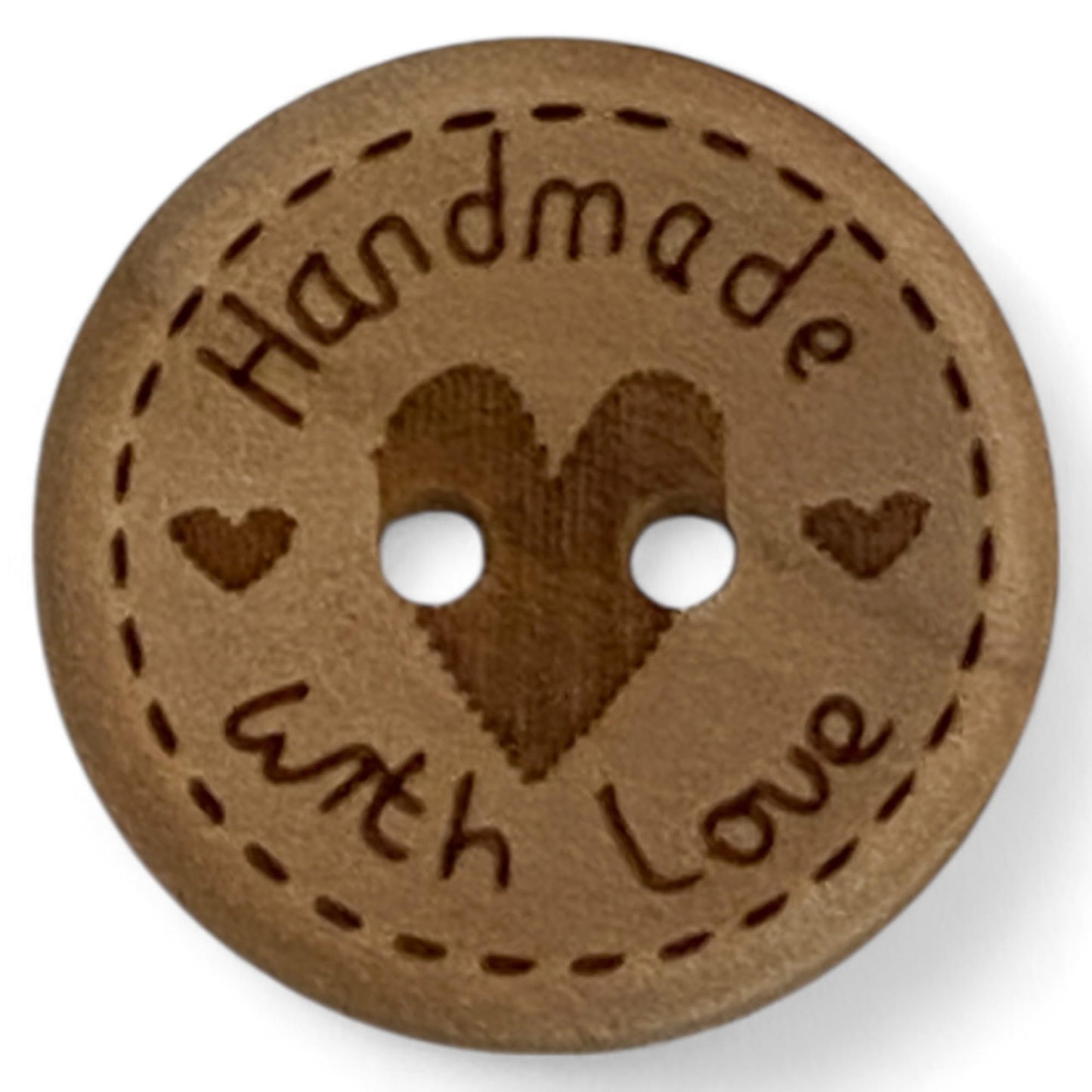 KnitForLess 20mm Handmade with Love Wooden Buttons 2 Hole Cardigan Sewing Knitting Buttons, 10