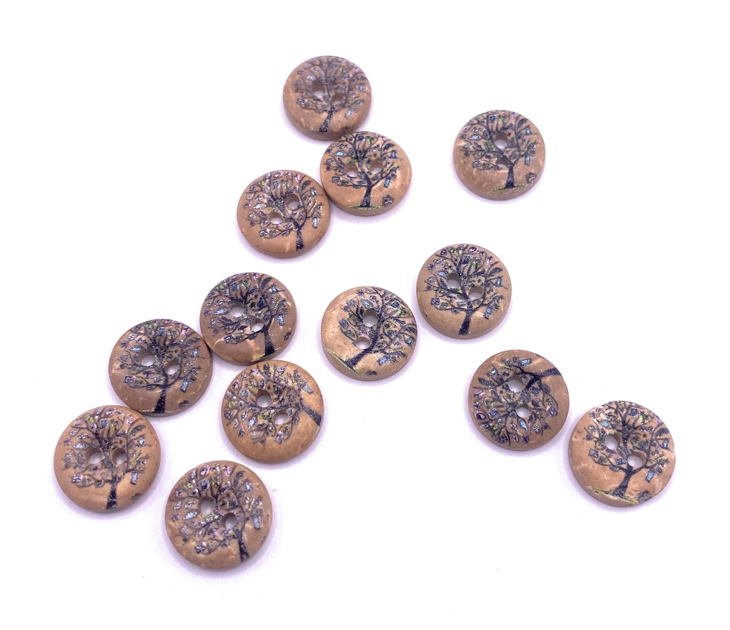 KnitForLess 12mm Natural Coconut Shell Buttons Flower Tree Sewing Small Baby Cardigans Knitting