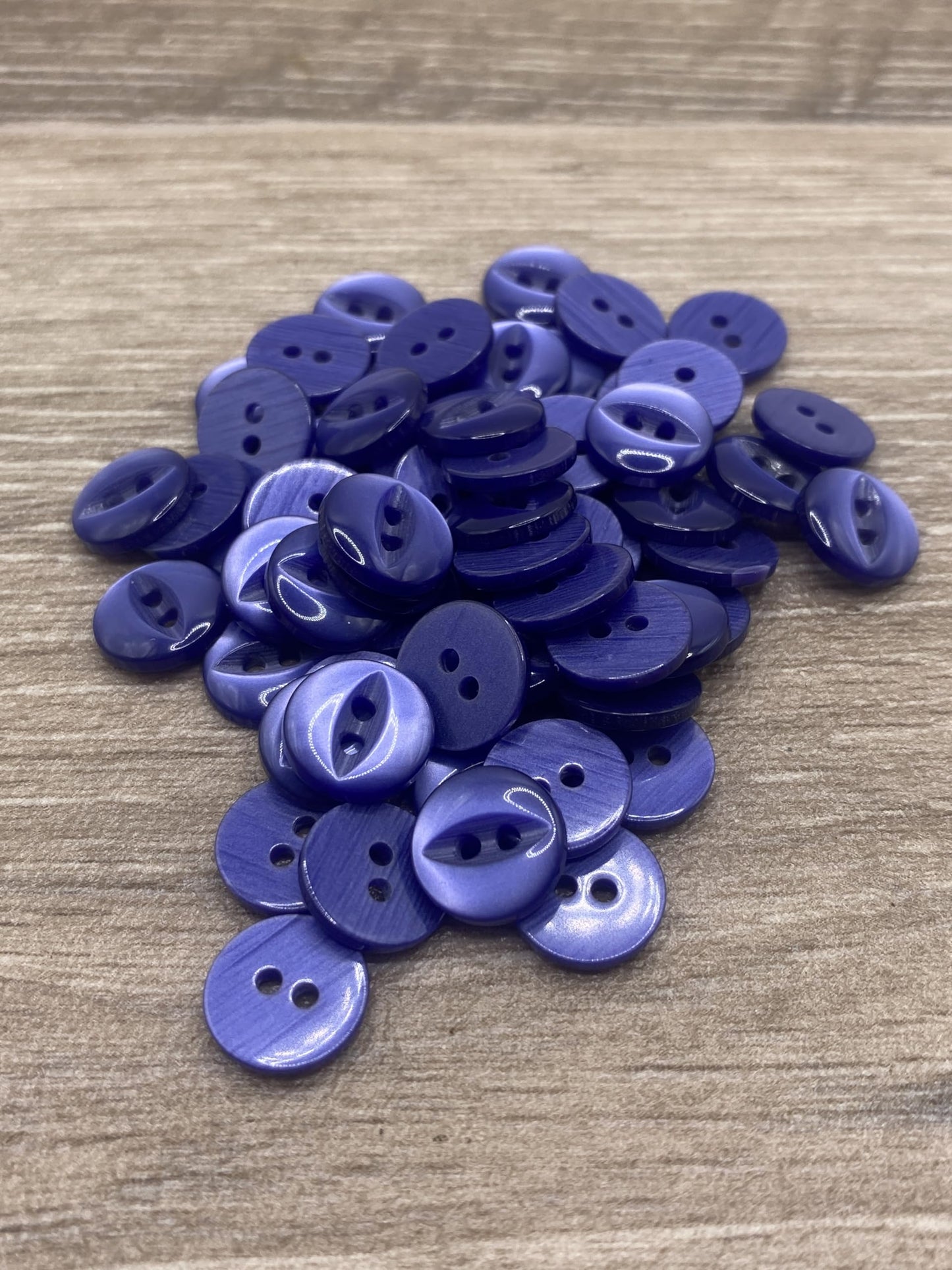 KnitForLess 100Pcs 11mm Fisheye Buttons Polyester Baby Cardigans Knitting Sewing Royal Blue