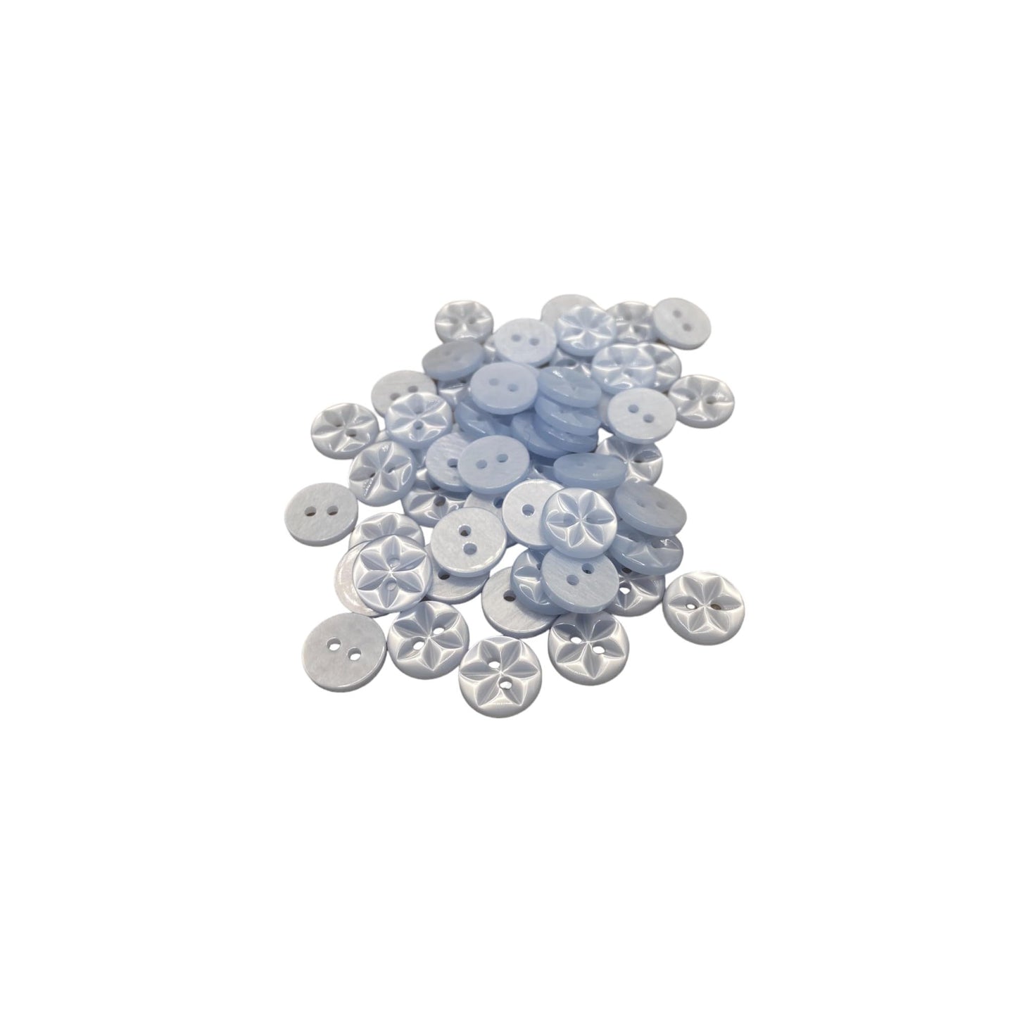 KnitForLess Star Flower Buttons 3 Sizes Pack of 10 Great for Handmade Knitting Baby Cardigan 22 Blue / 11mm