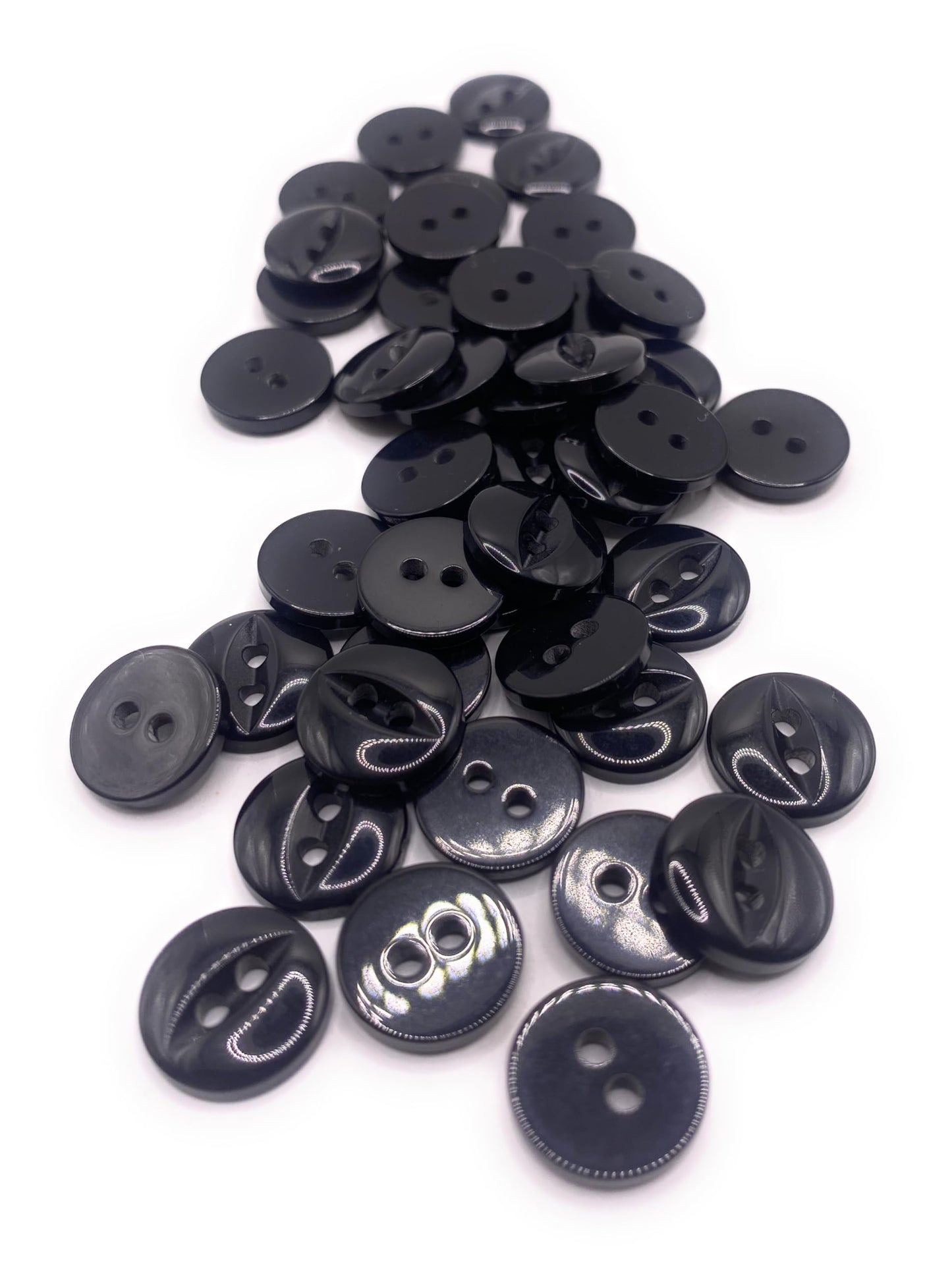 Fisheye Buttons 3 Sizes 2 Hole Baby Knitting Pack of 10 (10 Black 16.5mm)