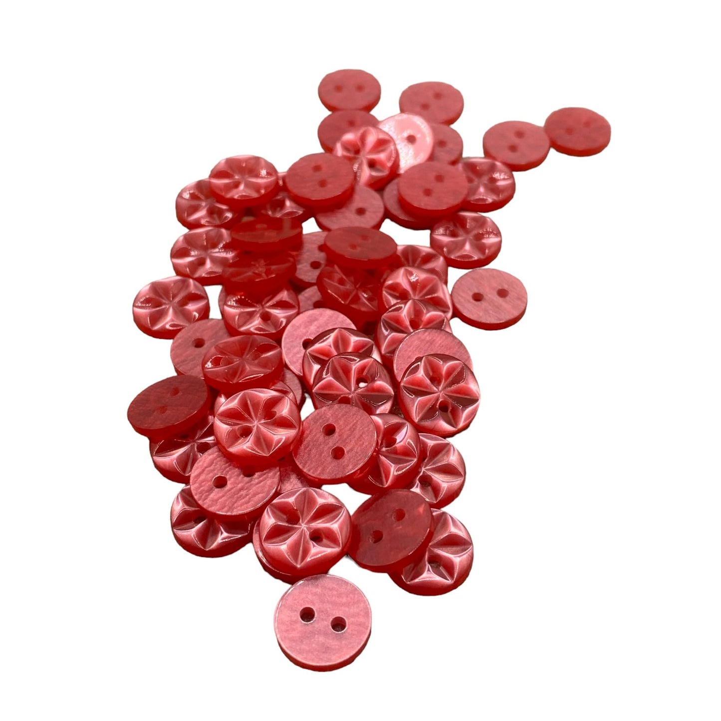 KnitForLess Star Flower Buttons 3 Sizes Pack of 10 Great for Handmade Knitting Baby Cardigan 43 Bright Pink / 11mm