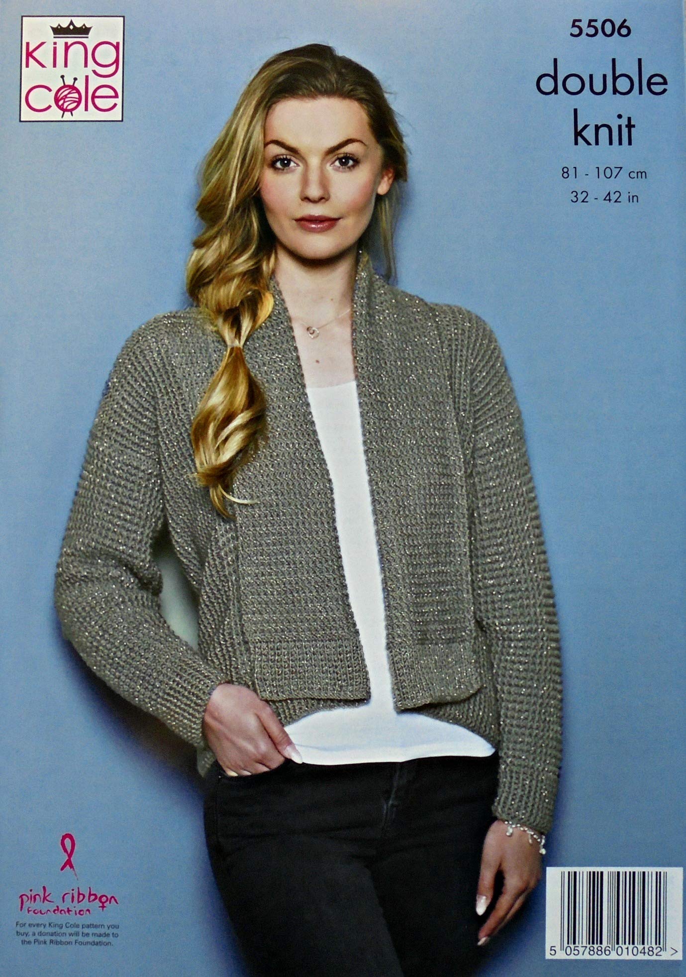 King Cole 5506 Knitting Pattern Womens Sweater and Cardigan in Glitz DK