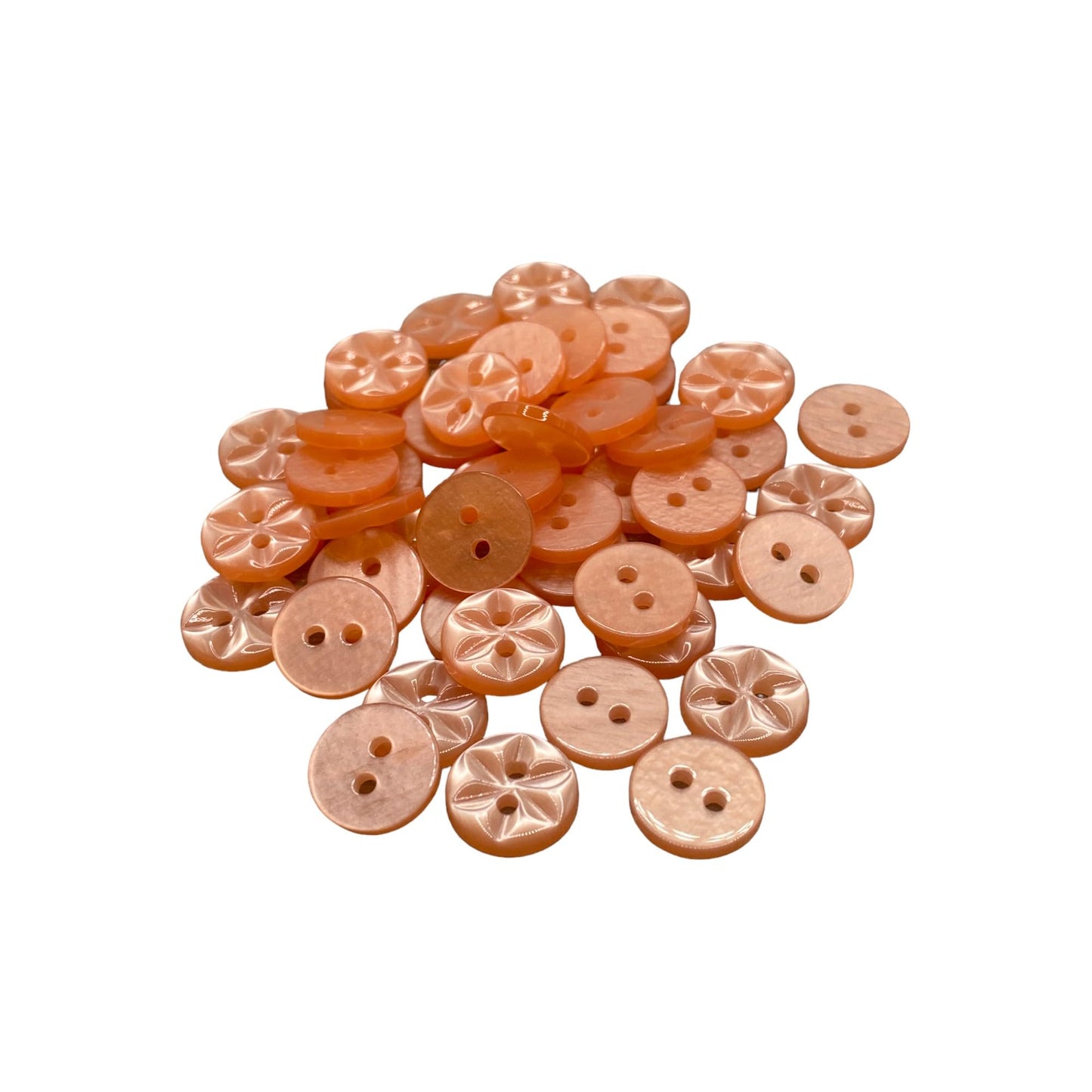 KnitForLess Star Flower Buttons 3 Sizes Pack of 10 Great for Handmade Knitting Baby Cardigan 49 Peach / 11mm