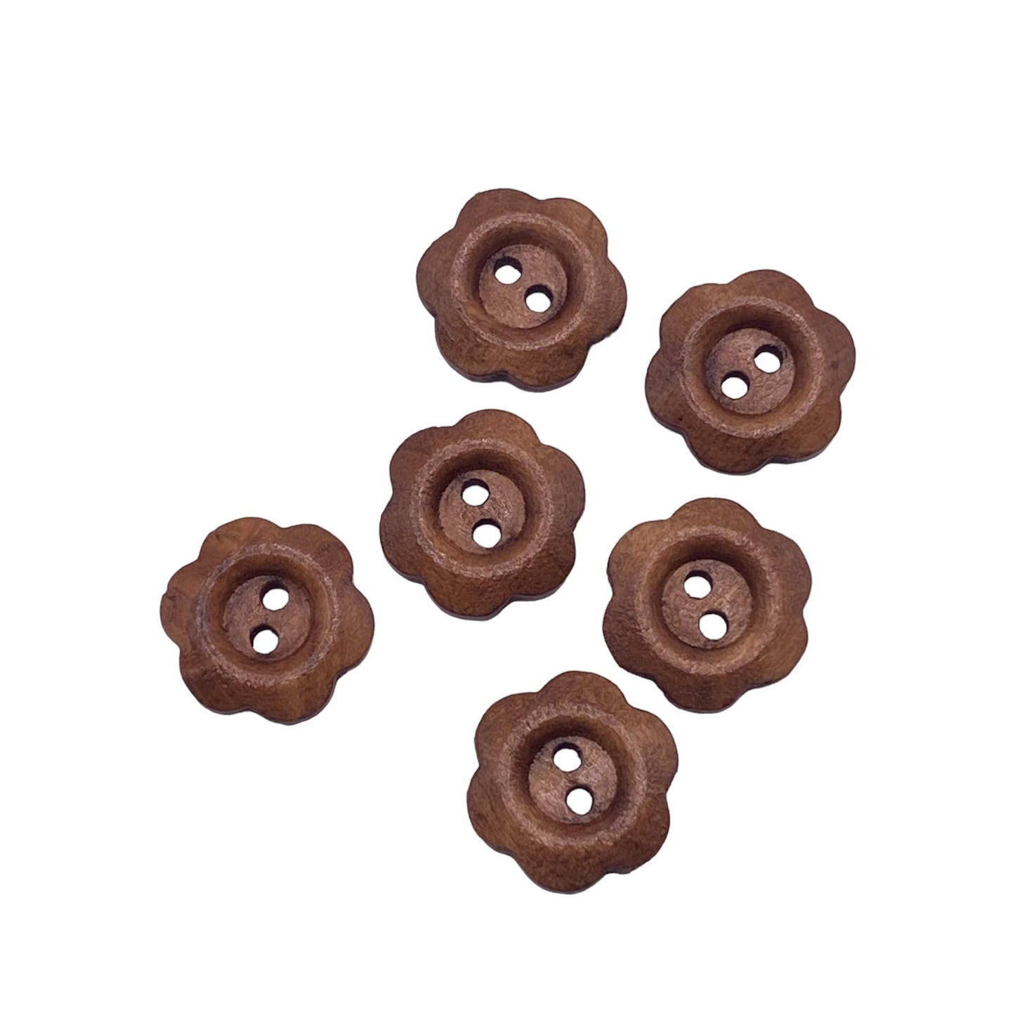 KnitForLess 10Pcs 14mm Wooden Flower Buttons for Embroidery Sewing Knitting 2 Hole Childrens Cardigans