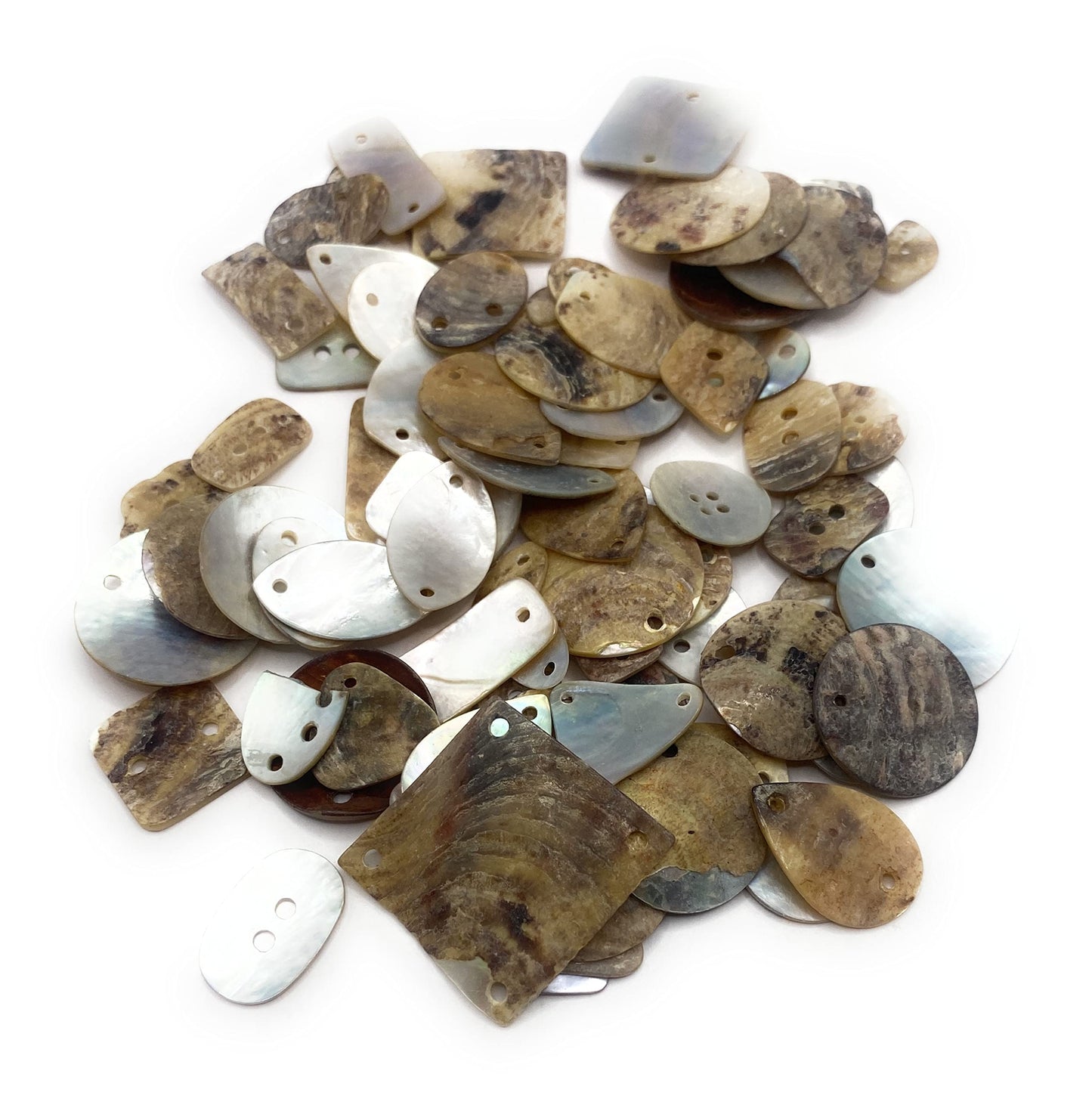 KnitForLess Natural Shell Mother of Pearl Buttons 1 Hole to 4 Many Sizes Sewing Jewelry Making Knitting Scrapbooking 100