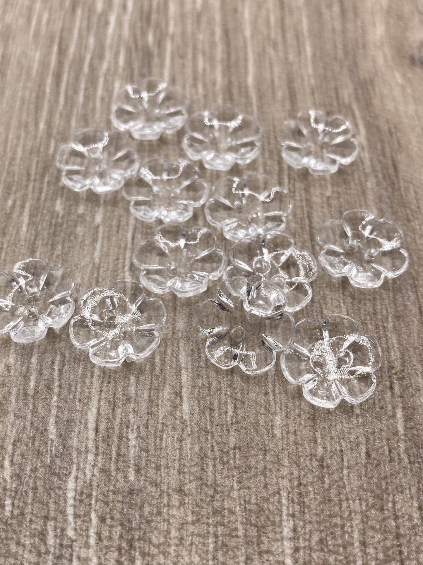 KnitForLess 13mm Buttons 7 Colours Clear Rose Flower Baby Cardigans Knitting Crafts Pack of 10 Red