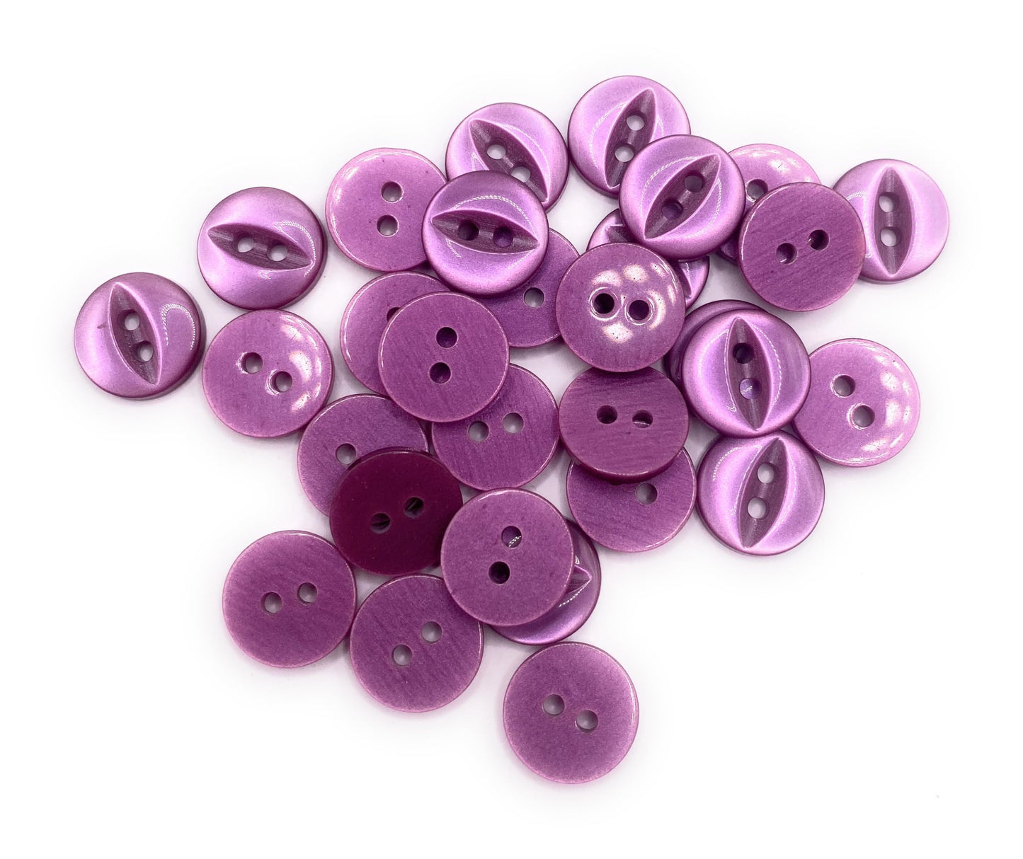Fisheye Buttons 3 Sizes 2 Hole Baby Knitting Pack of 10 (02 Plum 16.5mm)