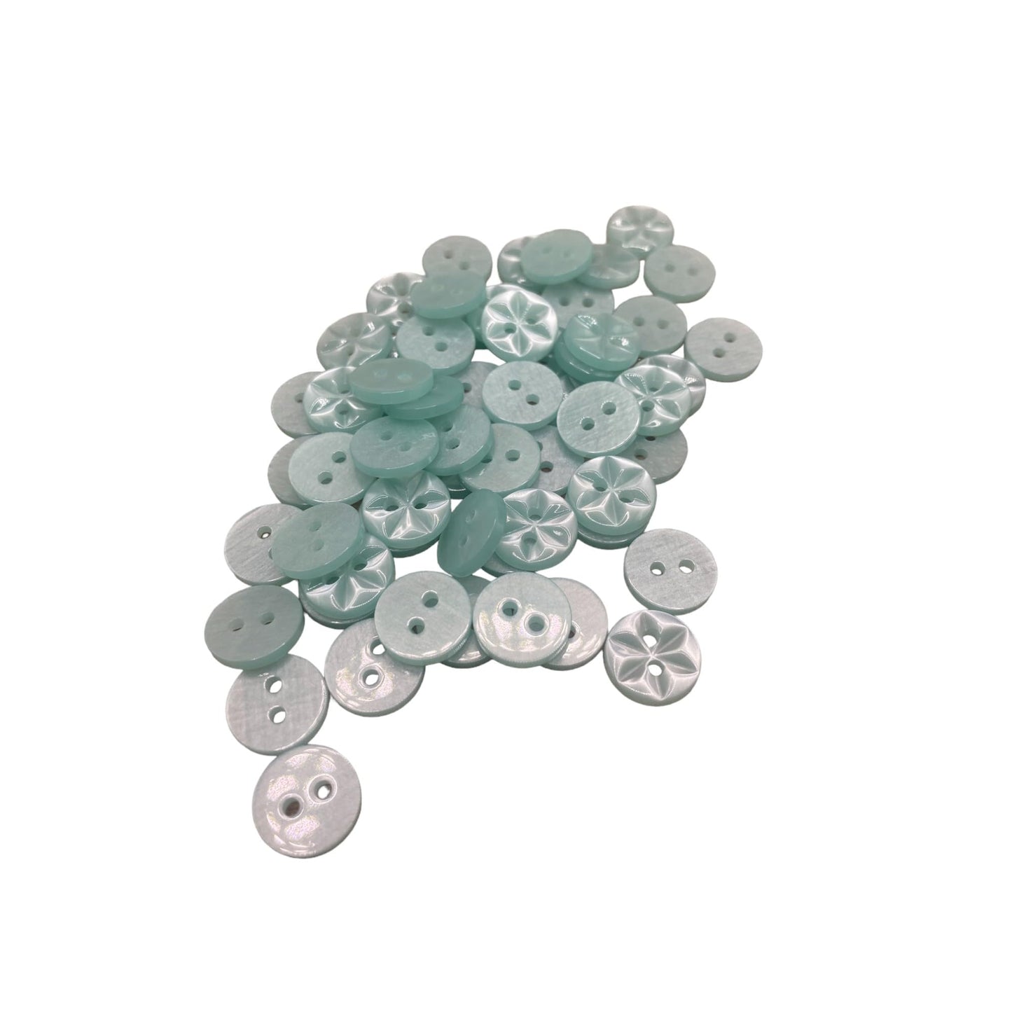 KnitForLess Star Flower Buttons 3 Sizes Pack of 10 Great for Handmade Knitting Baby Cardigan 33 Light Turquoise / 16.5mm