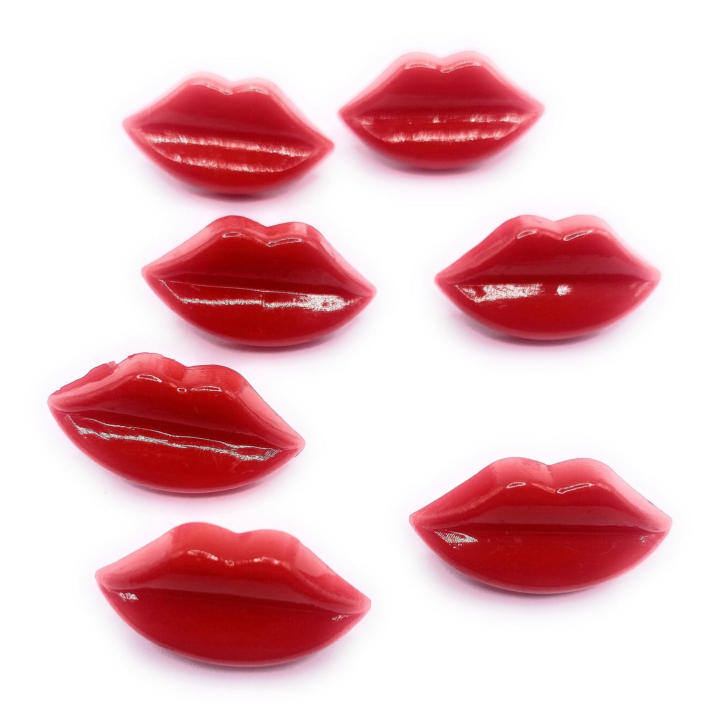 KnitForLess 13mmx25mm Red Lip Shape Shank Acrylic Buttons Embellishments Scrapbooking Crafts Arts