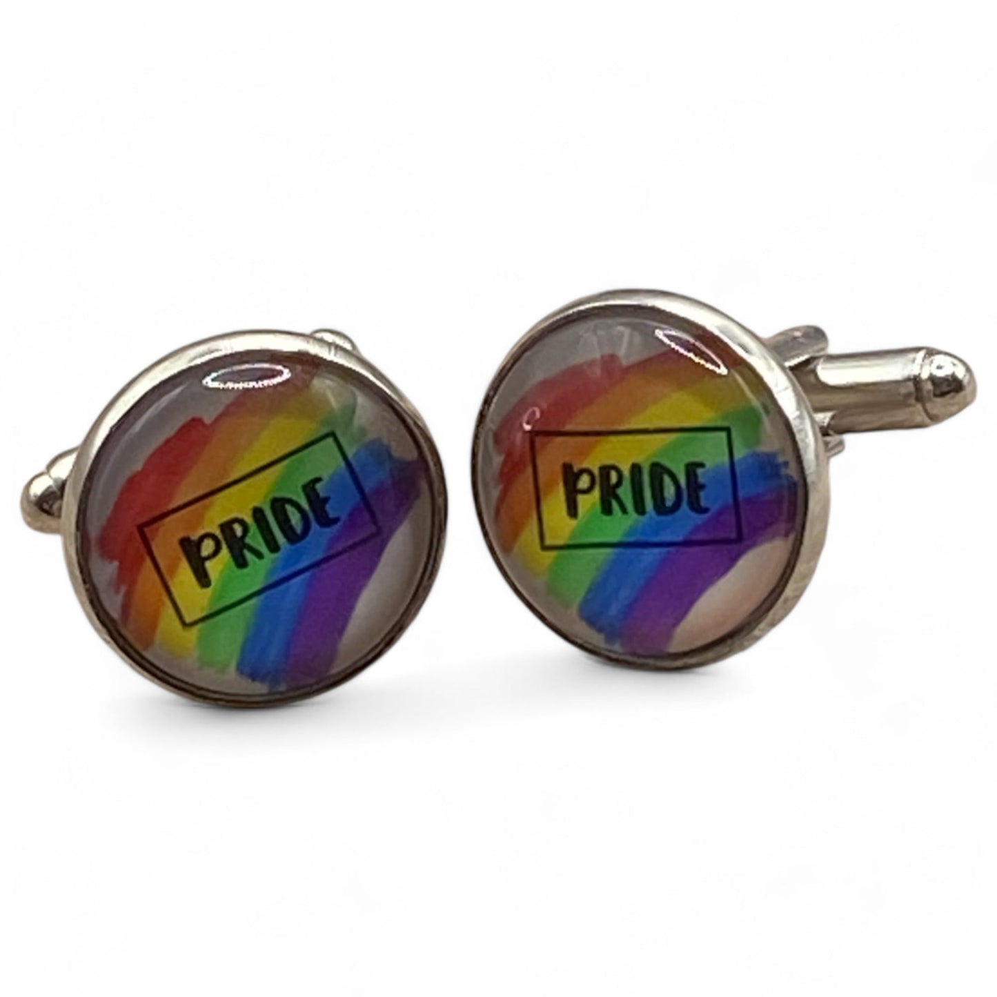James Turley Jewellery LGBTQ + Pride Sleeve Cufflinks 1 Pair Stainless Steel Wedding Gift