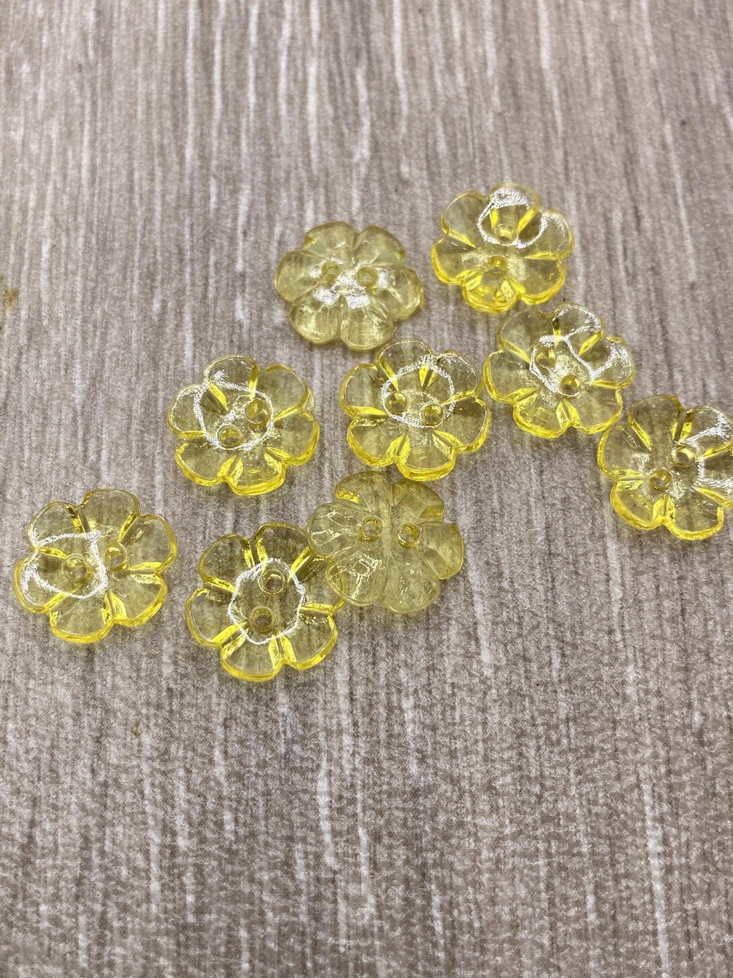 KnitForLess 13mm Buttons 7 Colours Clear Rose Flower Baby Cardigans Knitting Crafts Pack of 10