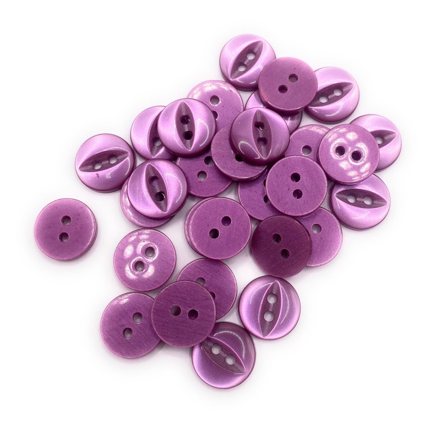 Fisheye Buttons 3 Sizes 2 Hole Baby Knitting Pack of 10 (02 Plum 16.5mm)