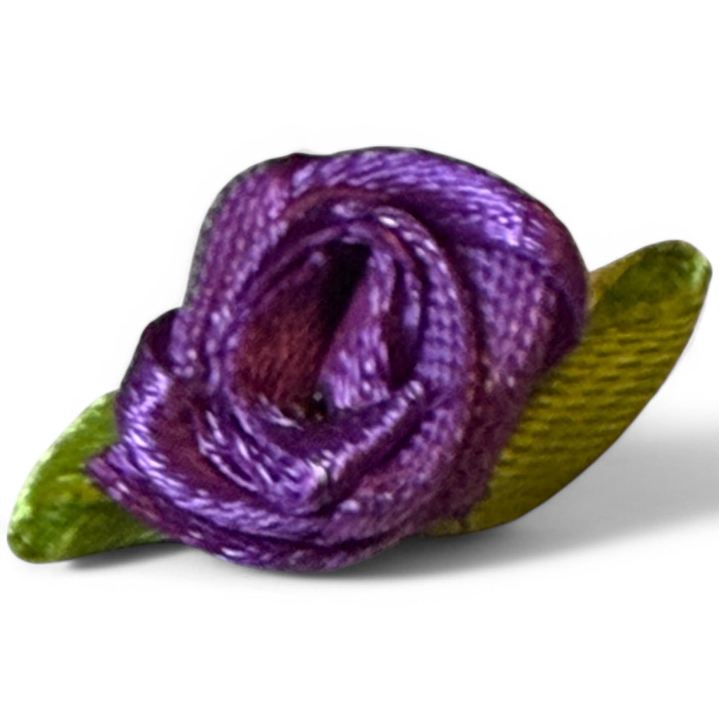 KnitForLess Purple Handmade 15mm Mini Rose Satin Ribbon Buds Craft Decorative Flowers Weddings