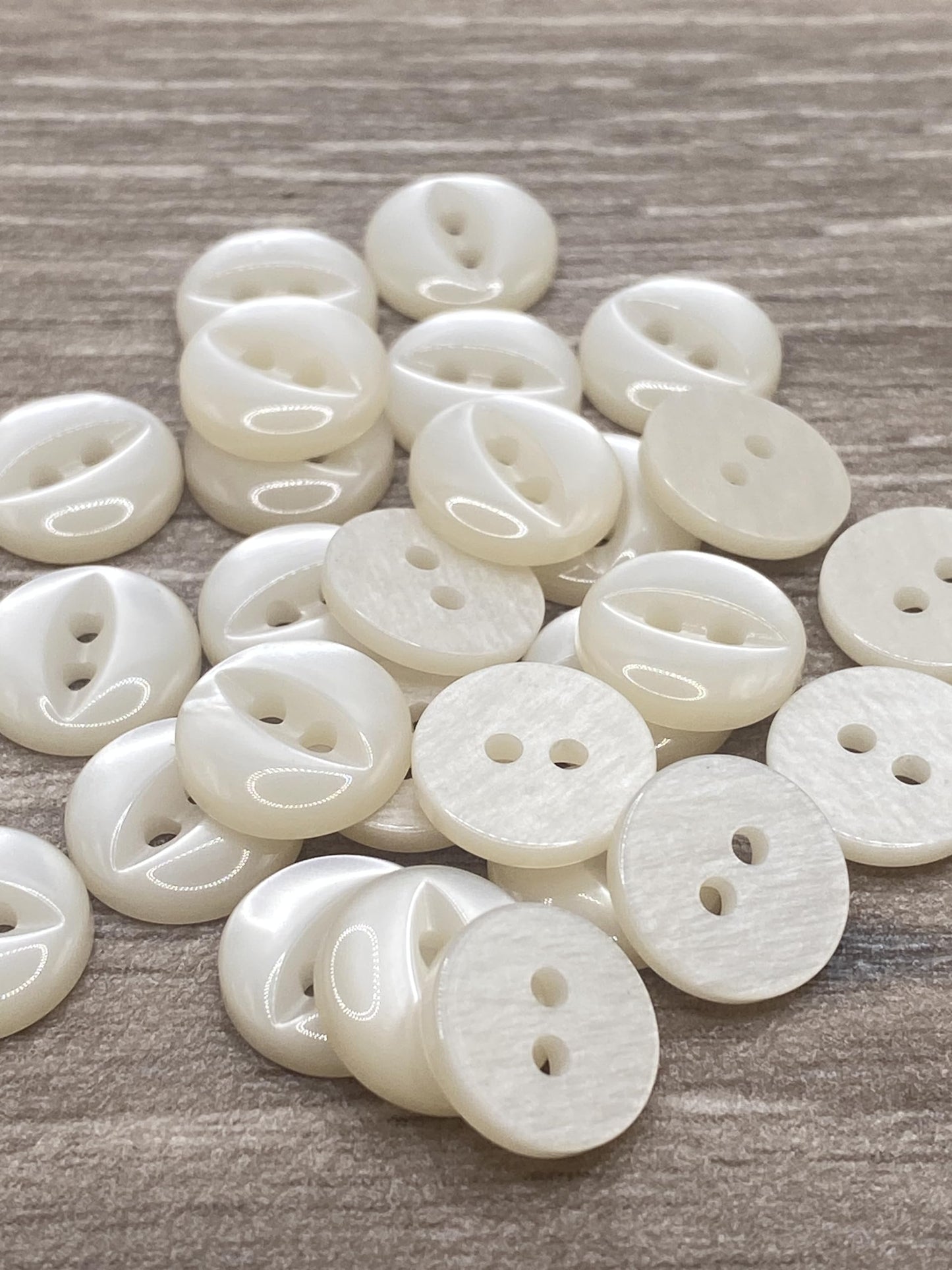 Fisheye Buttons 3 Sizes 2 Hole Baby Knitting Pack of 10 (08 Cream 16.5mm)
