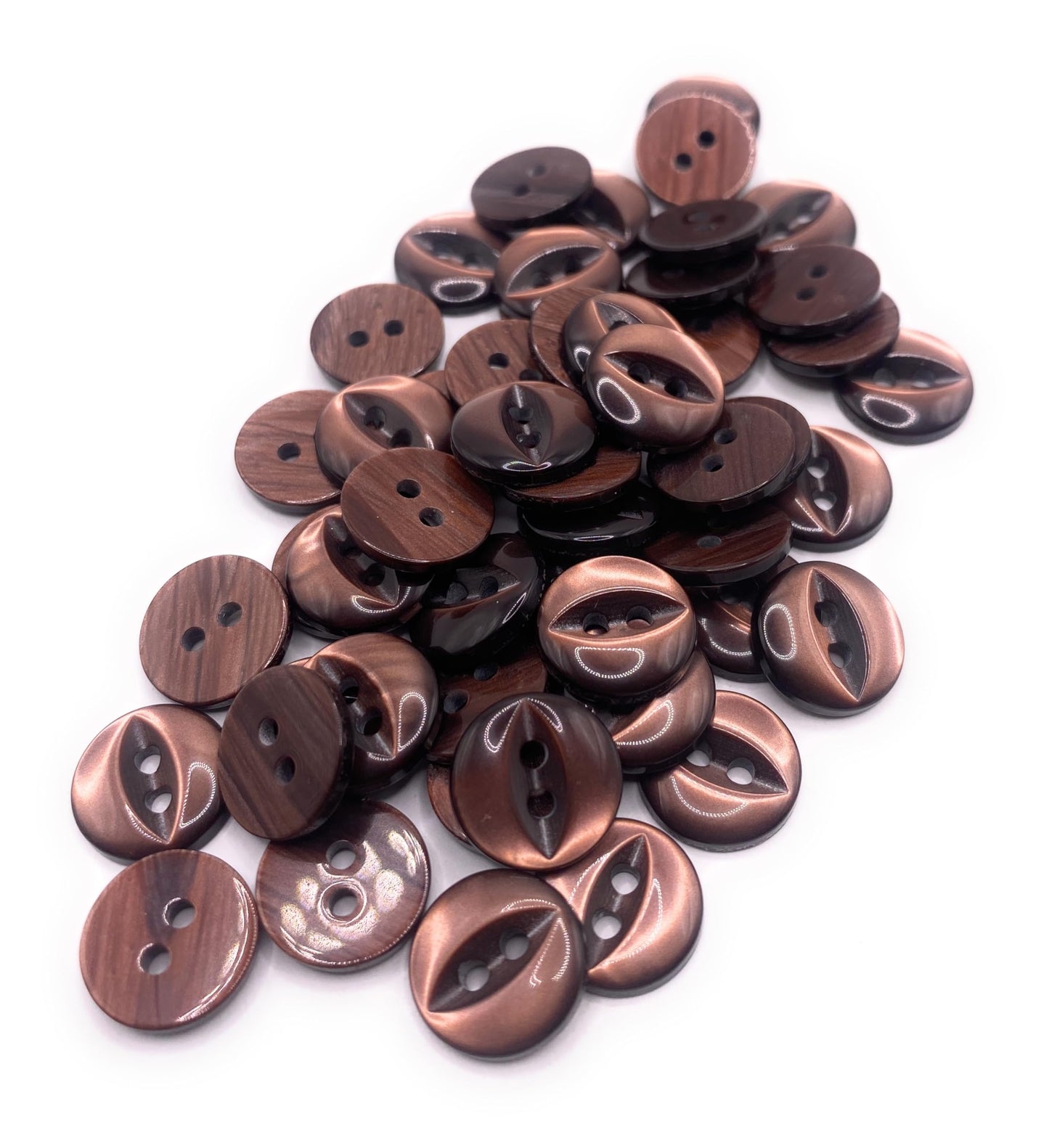 Fisheye Buttons 2 Hole Adult Knitting Pack of 10 (48 Dark Brown 16.5mm)