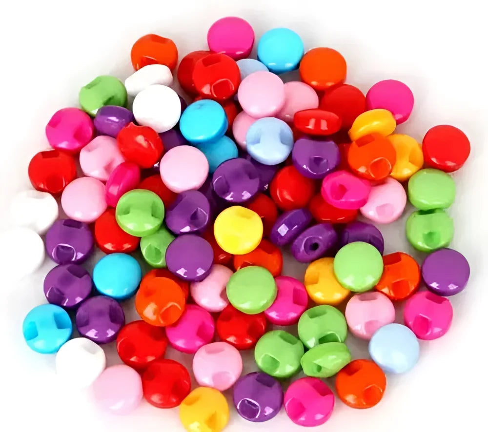 KnitForLess Pack of 50 9mm Mixed Colours Tiny Shank Buttons Baby Cardigans Scrapbooking Crafts