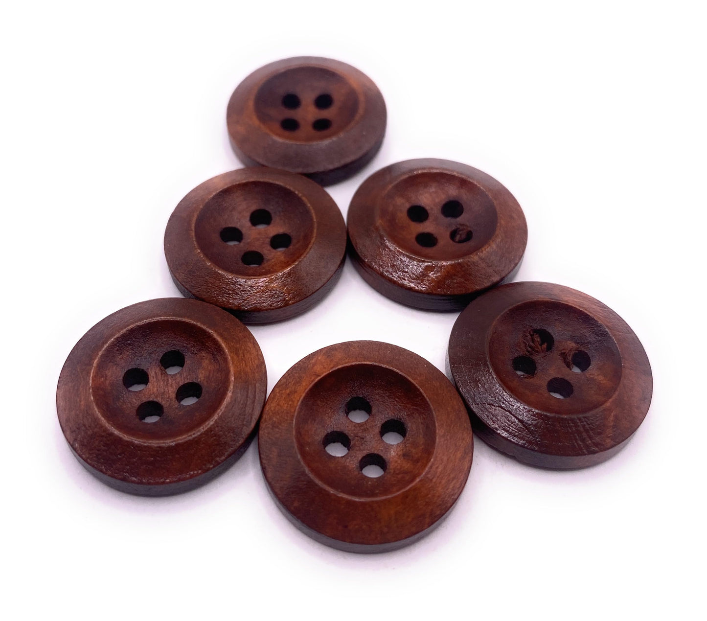 KnitForLess 18mm Brown Wooden Buttons Cardigan Sewing Knitting 4 Hole