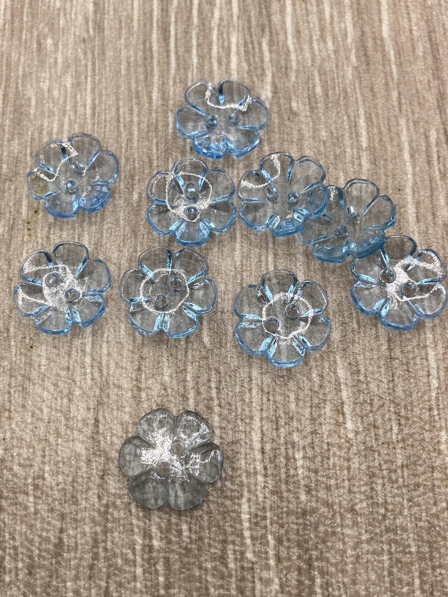 KnitForLess 13mm Buttons 7 Colours Clear Rose Flower Baby Cardigans Knitting Crafts Pack of 10