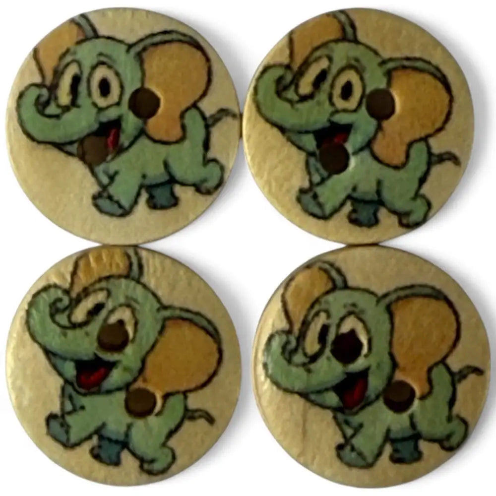 Disney Dumbo Wooden Sewing Buttons 15mm 2 Hole Pack of 10