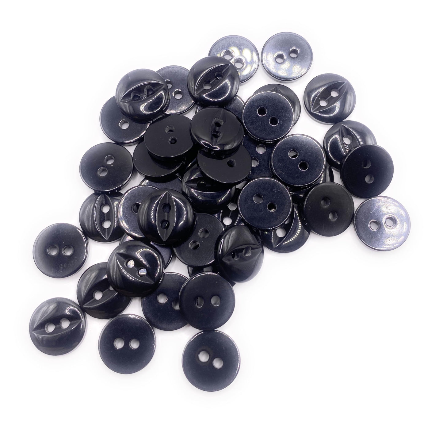 Fisheye Buttons 3 Sizes 2 Hole Baby Knitting Pack of 10 (10 Black 16.5mm)