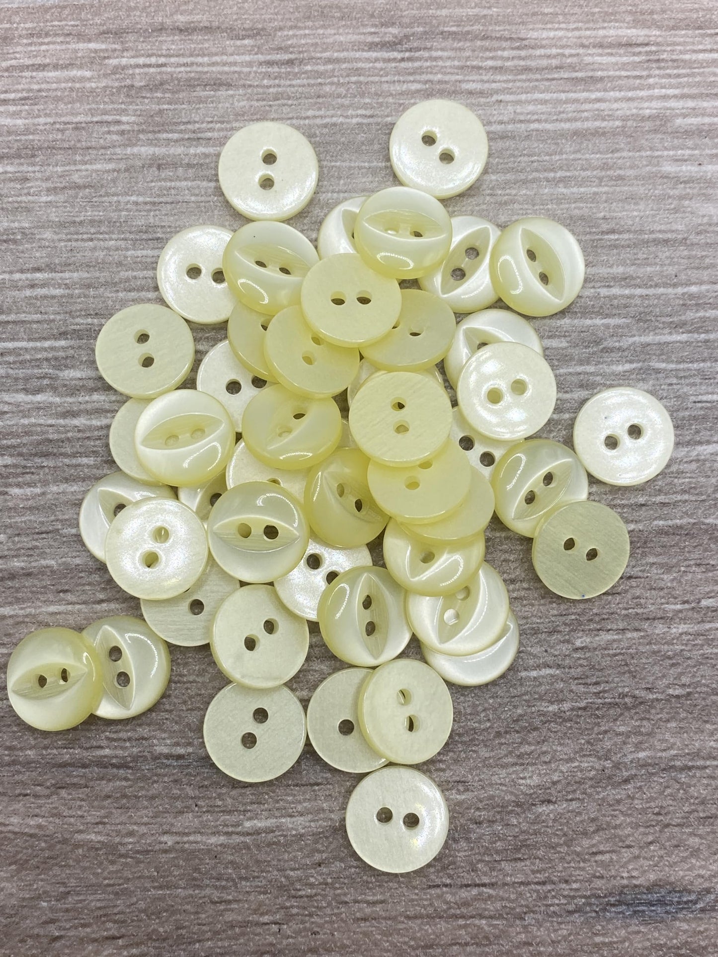 Fisheye Buttons 3 Sizes 2 Hole Baby Knitting Pack of 10 (03 Yellow 16.5mm)