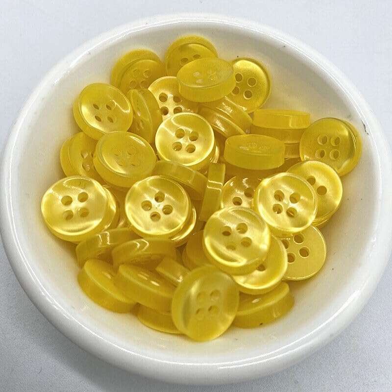 KnitForLess Yellow 11mm Buttons 4 Hole Baby Cardigans Shirt Knitting Sewing Plastic