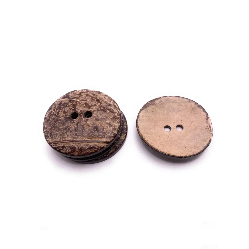 Coconut shell buttons.