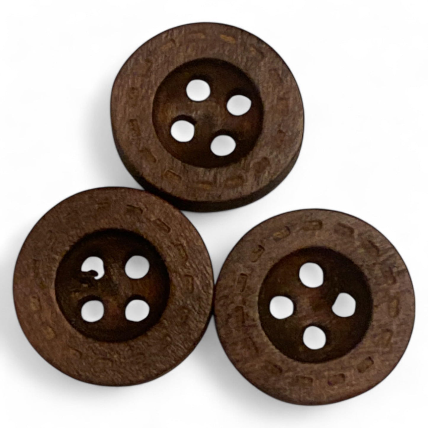 KnitForLess 15mm Brown Wooden Sewing Buttons 4 Hole Round Set of Cardigan