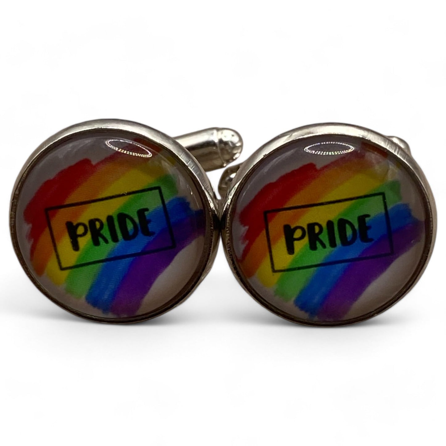 James Turley Jewellery LGBTQ + Pride Sleeve Cufflinks 1 Pair Stainless Steel Wedding Gift