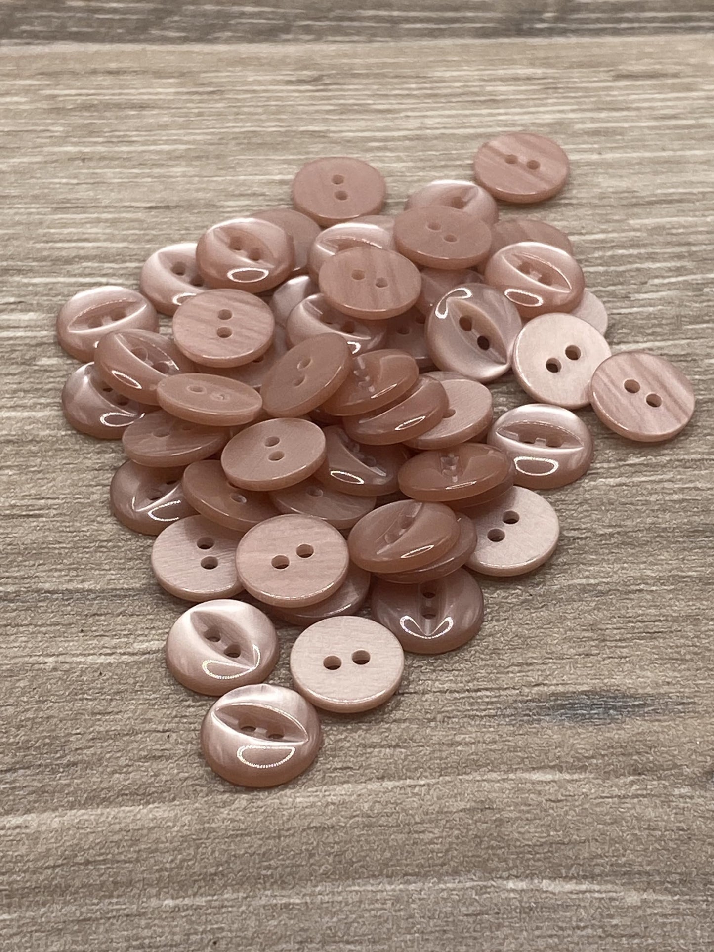 KnitForLess 100Pcs 11mm Fisheye Buttons Polyester Baby Cardigans Knitting Sewing Fawn