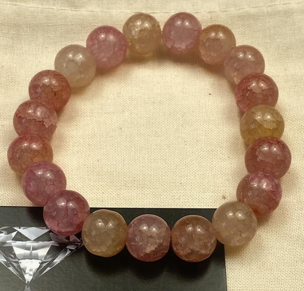 James Turley Jewellery Rose Pink Ethnic Style Geometric Glass Beaded Bracelets