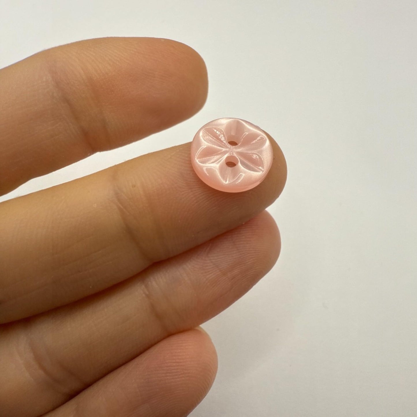 KnitForLess 11mm Baby Pink Star Flower Buttons 12 Pack Polyester Sewing & Craft