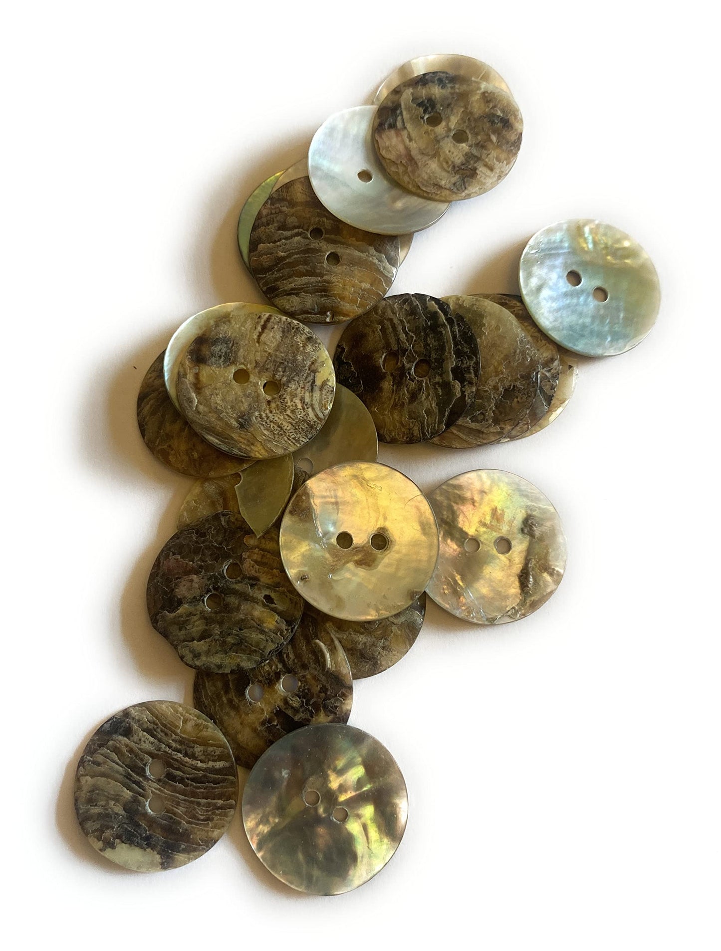 KnitForLess 20Pcs Mother of Pearl Shell Buttons 2 Hole Knitting Crafts Scrapbook 10/12/15/18/20mm 20mm