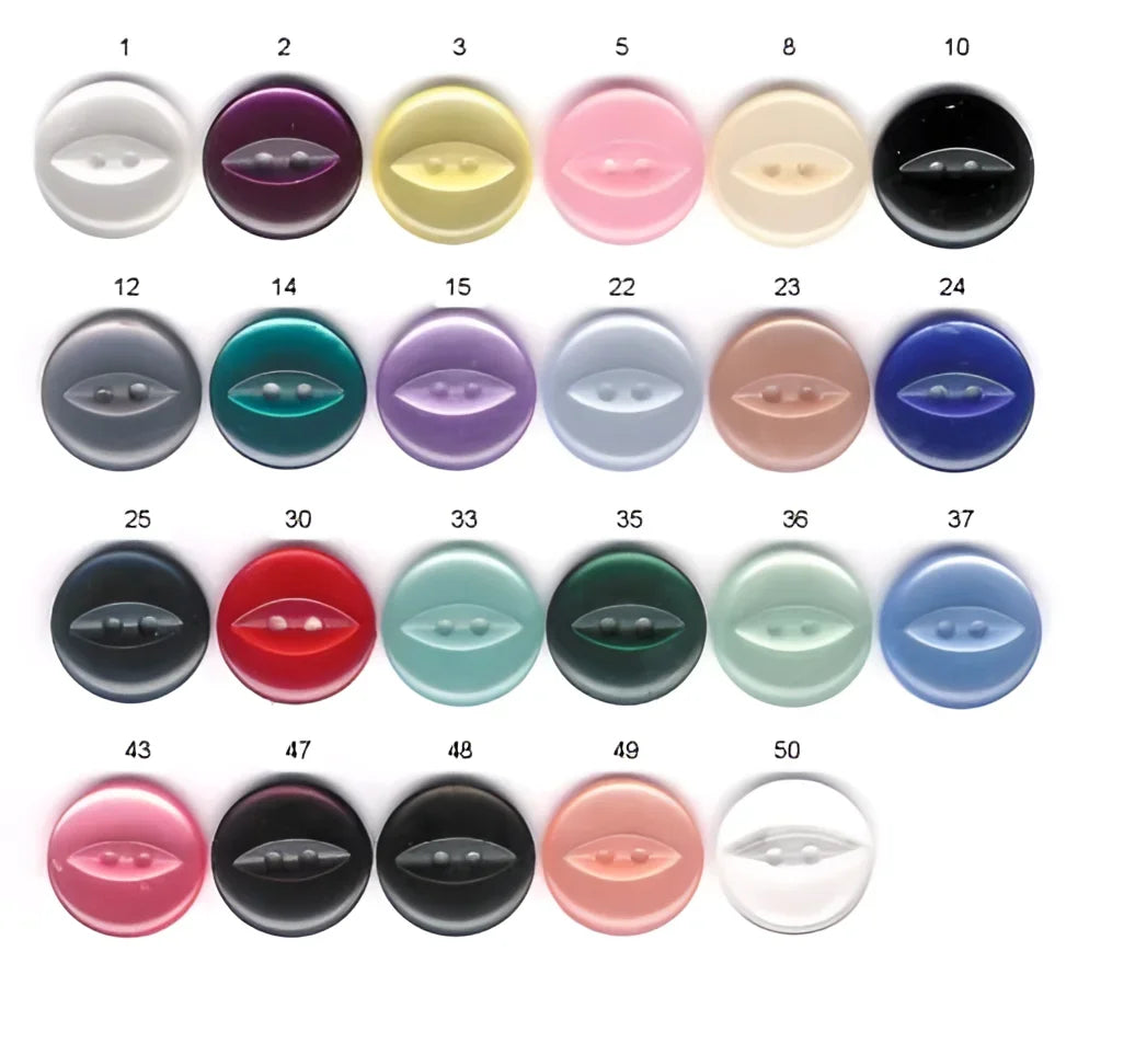 Fisheye Buttons 3 Sizes 2 Hole Baby Knitting Pack of 10 (10 Black 16.5mm)