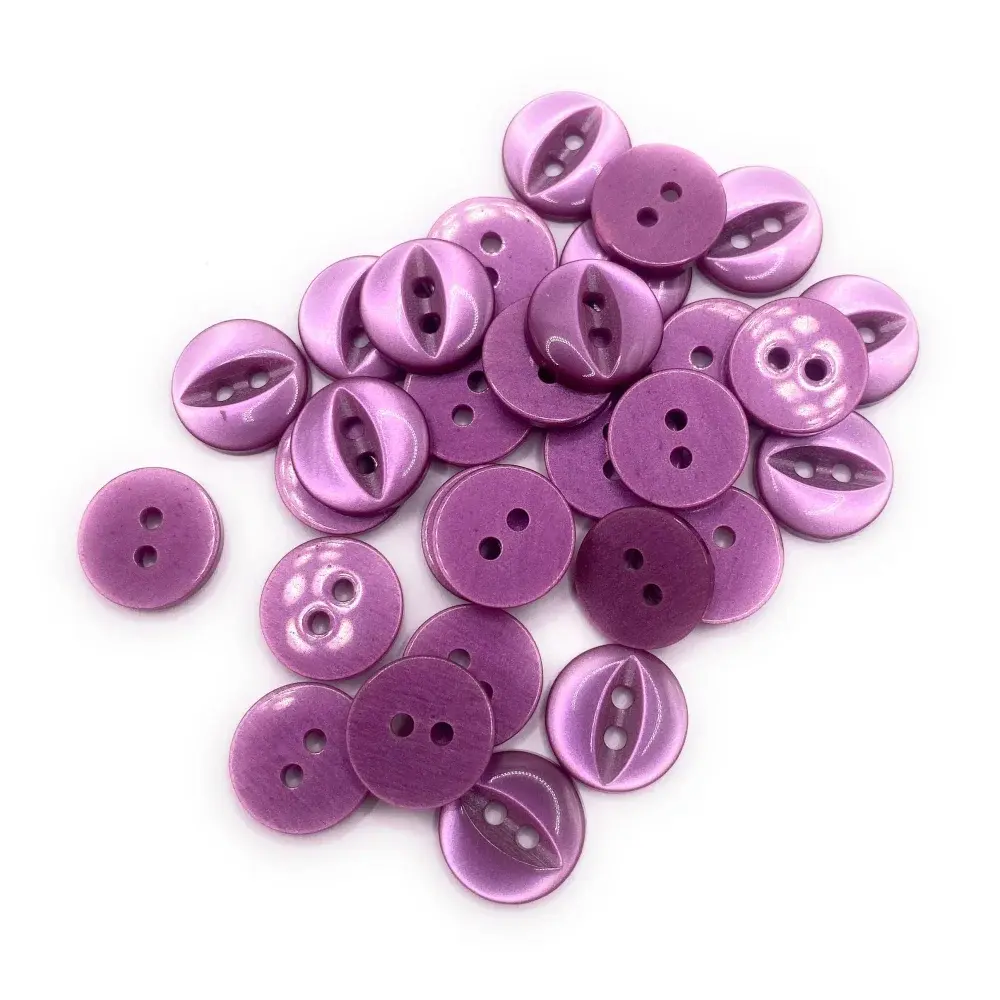 Pile of purple two-hole buttons.
