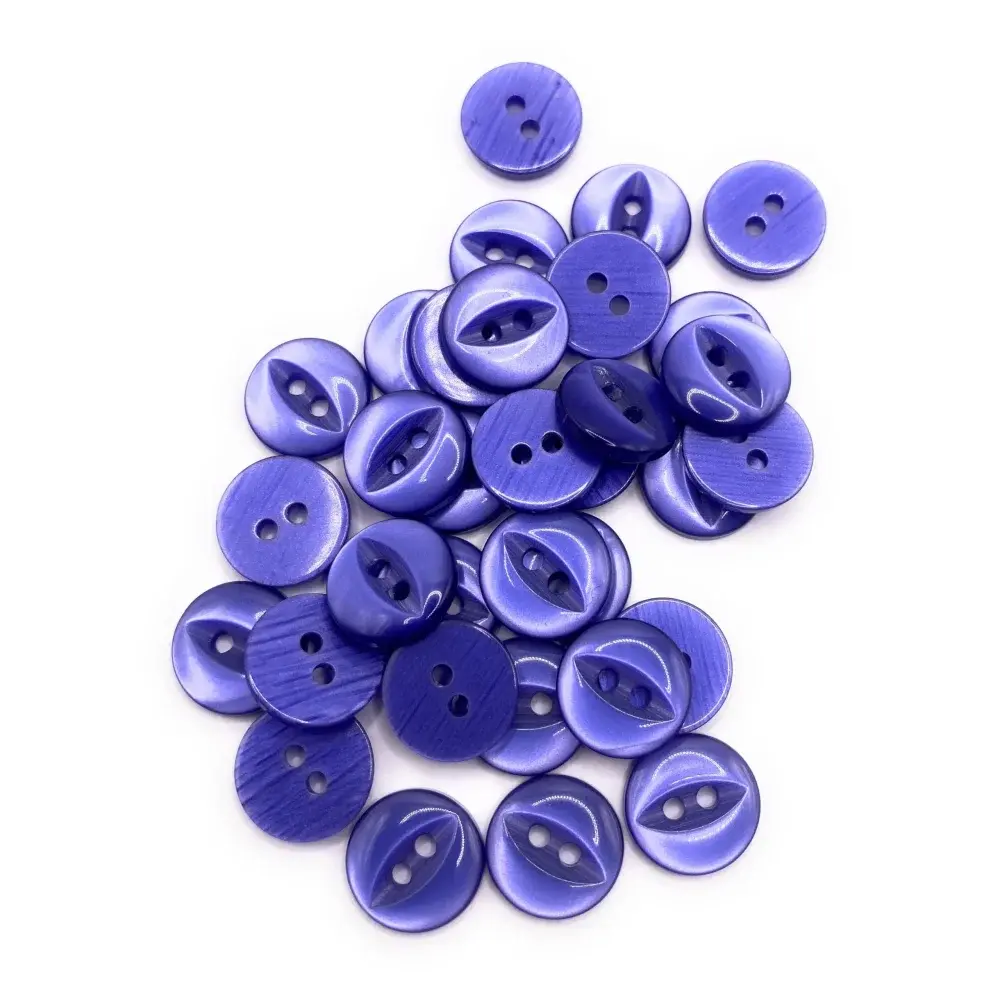 Pile of purple two-hole buttons.
