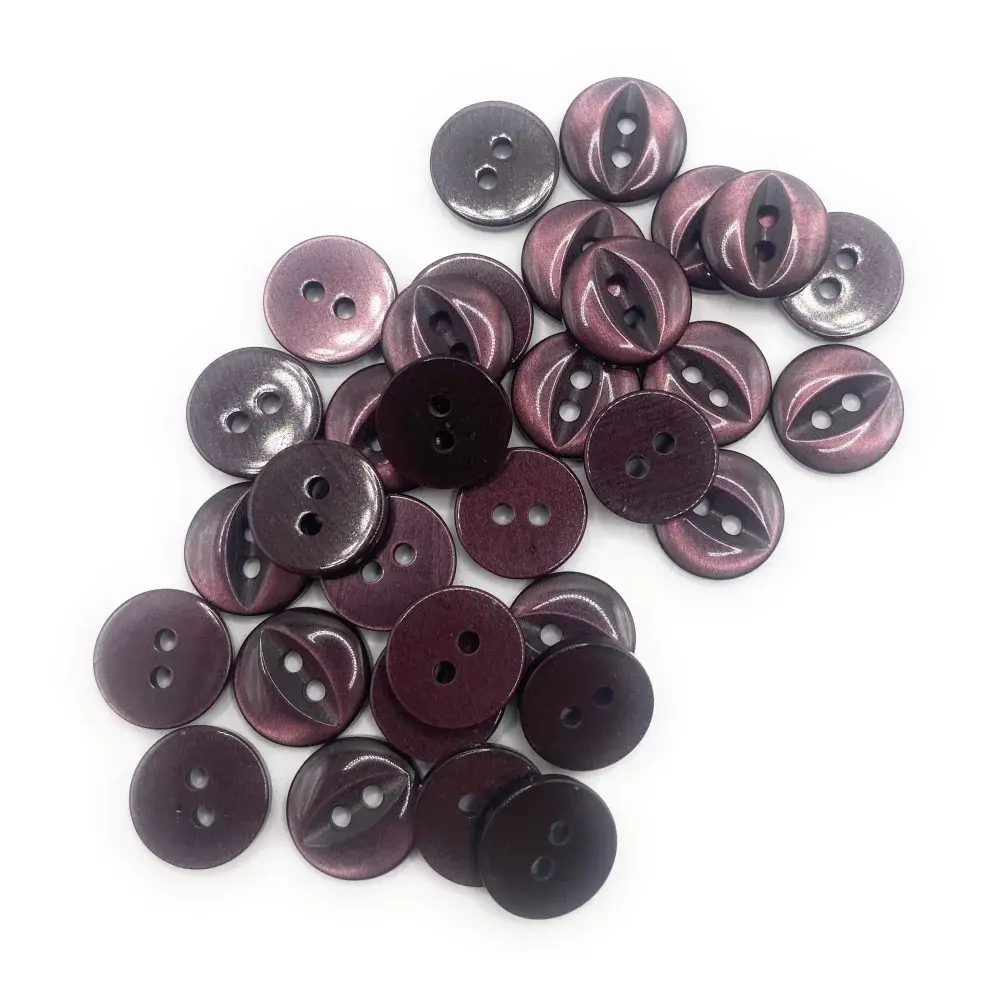 Pile of two-hole purple buttons.