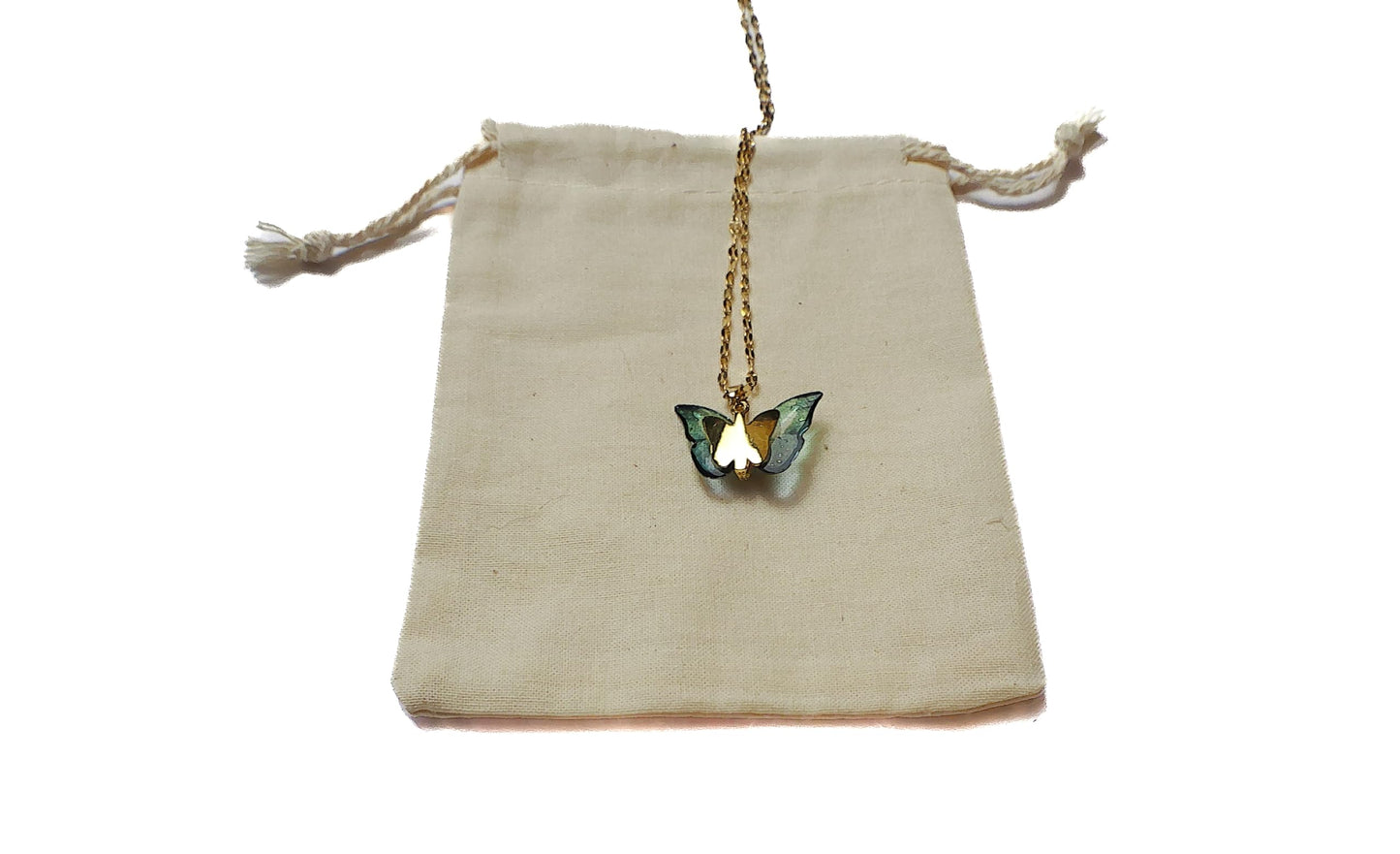 James Turley Jewellery Alloy Gold Butterfly Pendant Necklace Elegant Locket with Stunning Design for Women and Girls
