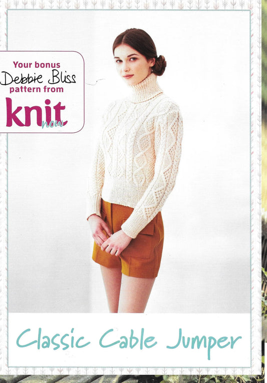 Debbie Bliss Vintage Cable Jumper Knitting Pattern: Easy Aran (PDF Download) KnitForLess
