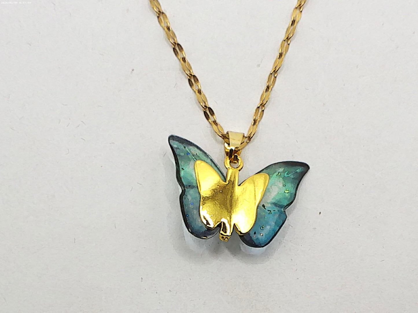 James Turley Jewellery Alloy Gold Butterfly Pendant Necklace Elegant Locket with Stunning Design for Women and Girls