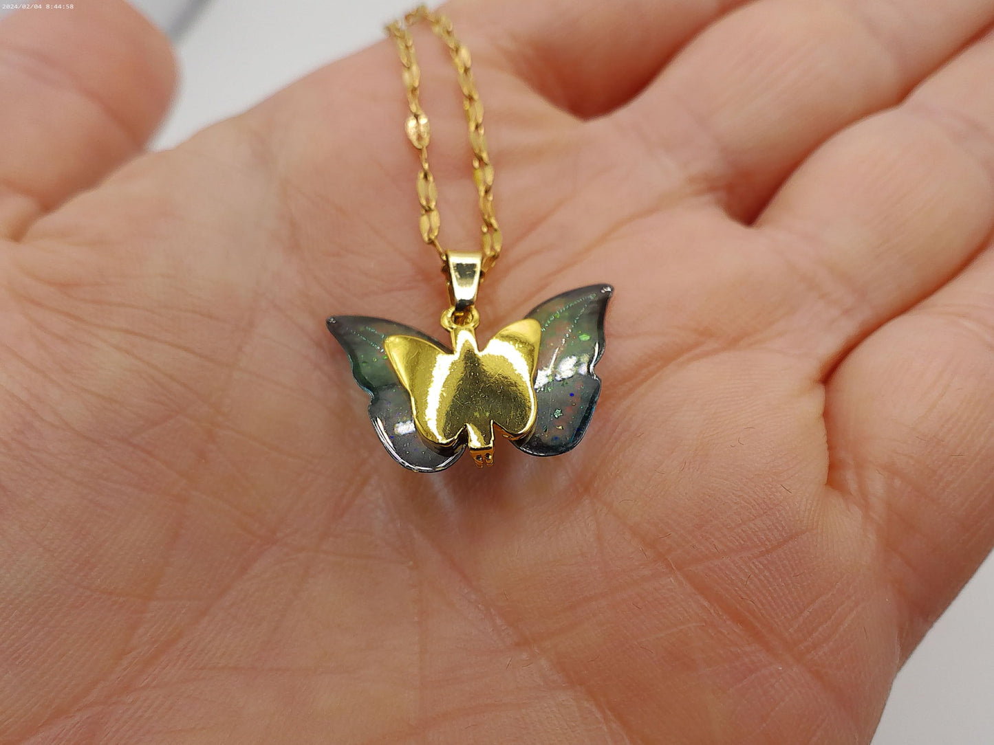 James Turley Jewellery Alloy Gold Butterfly Pendant Necklace Elegant Locket with Stunning Design for Women and Girls