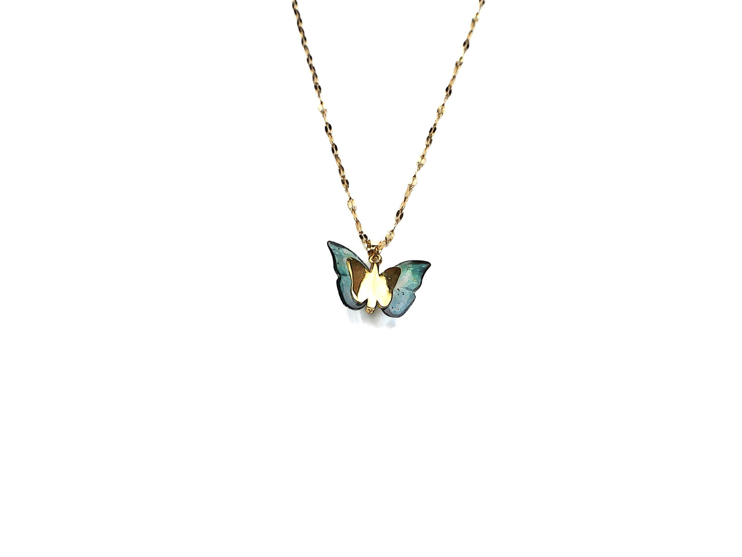 James Turley Jewellery Alloy Gold Butterfly Pendant Necklace Elegant Locket with Stunning Design for Women and Girls