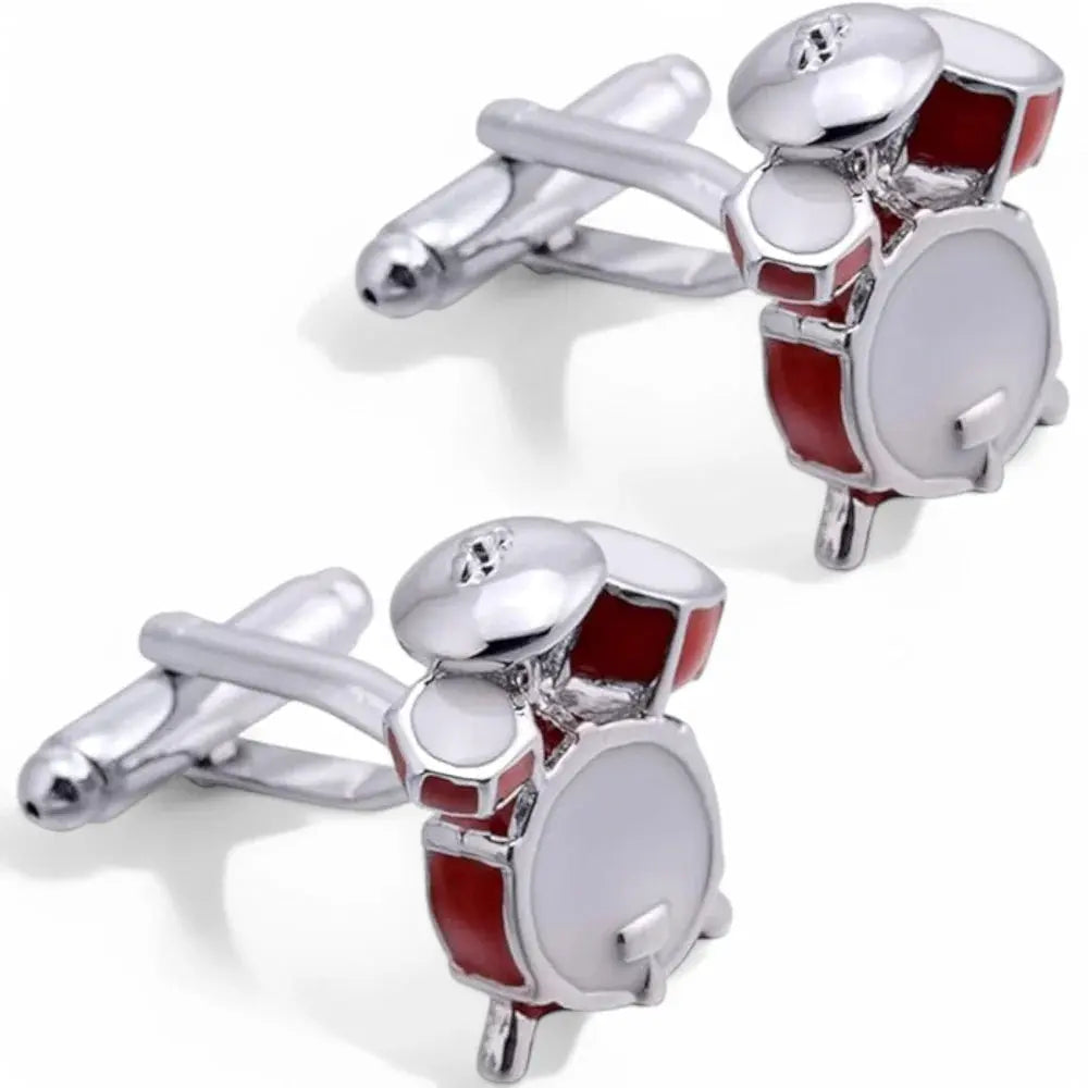 Drum set cufflinks.