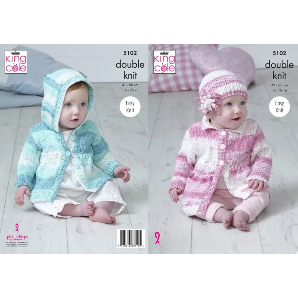 Baby Knitting Pattern - King Cole Hooded Coat & Hat – KnitForLess